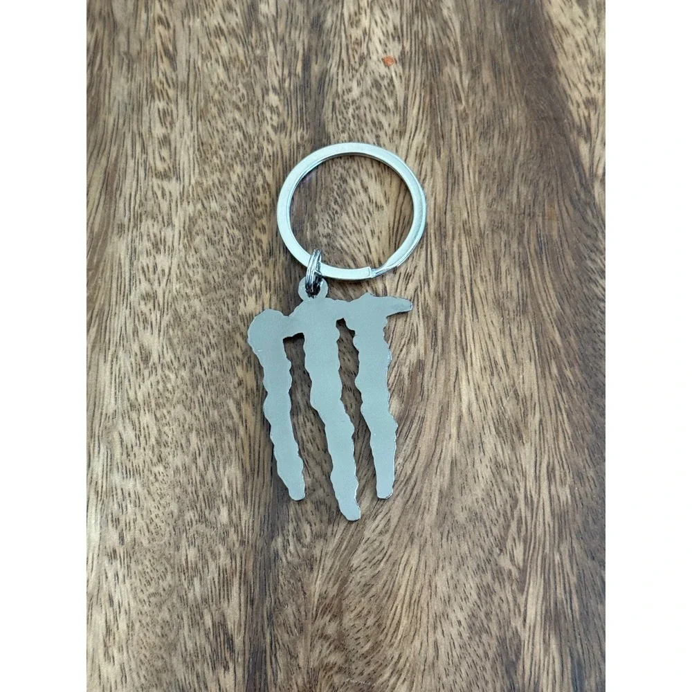 Monster Energy Logo Keychain and Enamel Pin Set Neon Green Claw Accessory